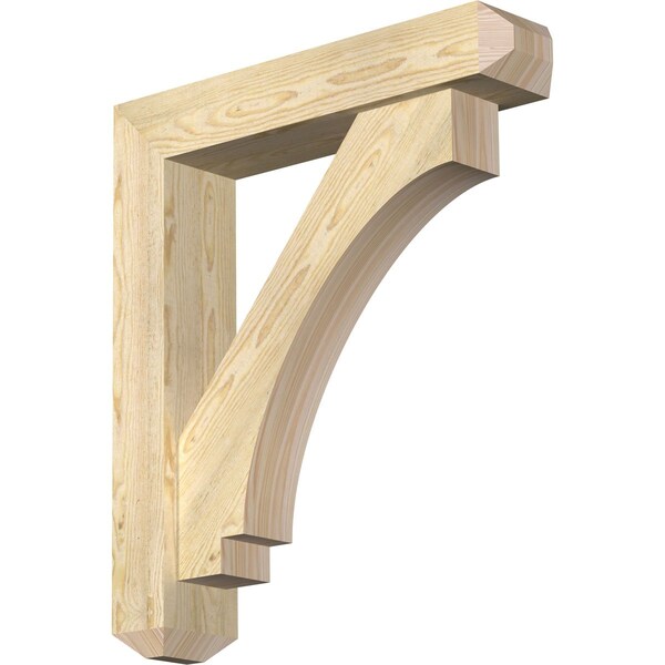 Ekena Millwork Imperial Craftsman Rough Sawn Bracket w/ Offset Brace, Douglas Fir, 6"W x 28"D x 32"H BKT0604X28X32IMP04RDF - main